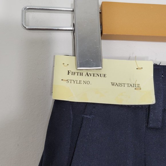 Fifth Avenue 🆕️ Kids Formal Blue Pleat Front Dress Pants Slacks Elastic Waist - Picture 2 of 14